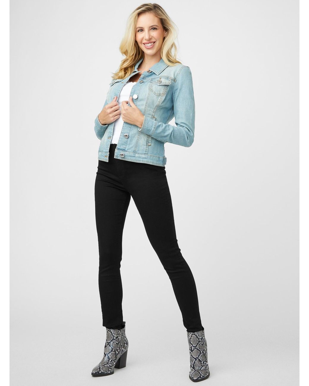 Guess Factory Alisana Denim Jacket in Blue Lyst