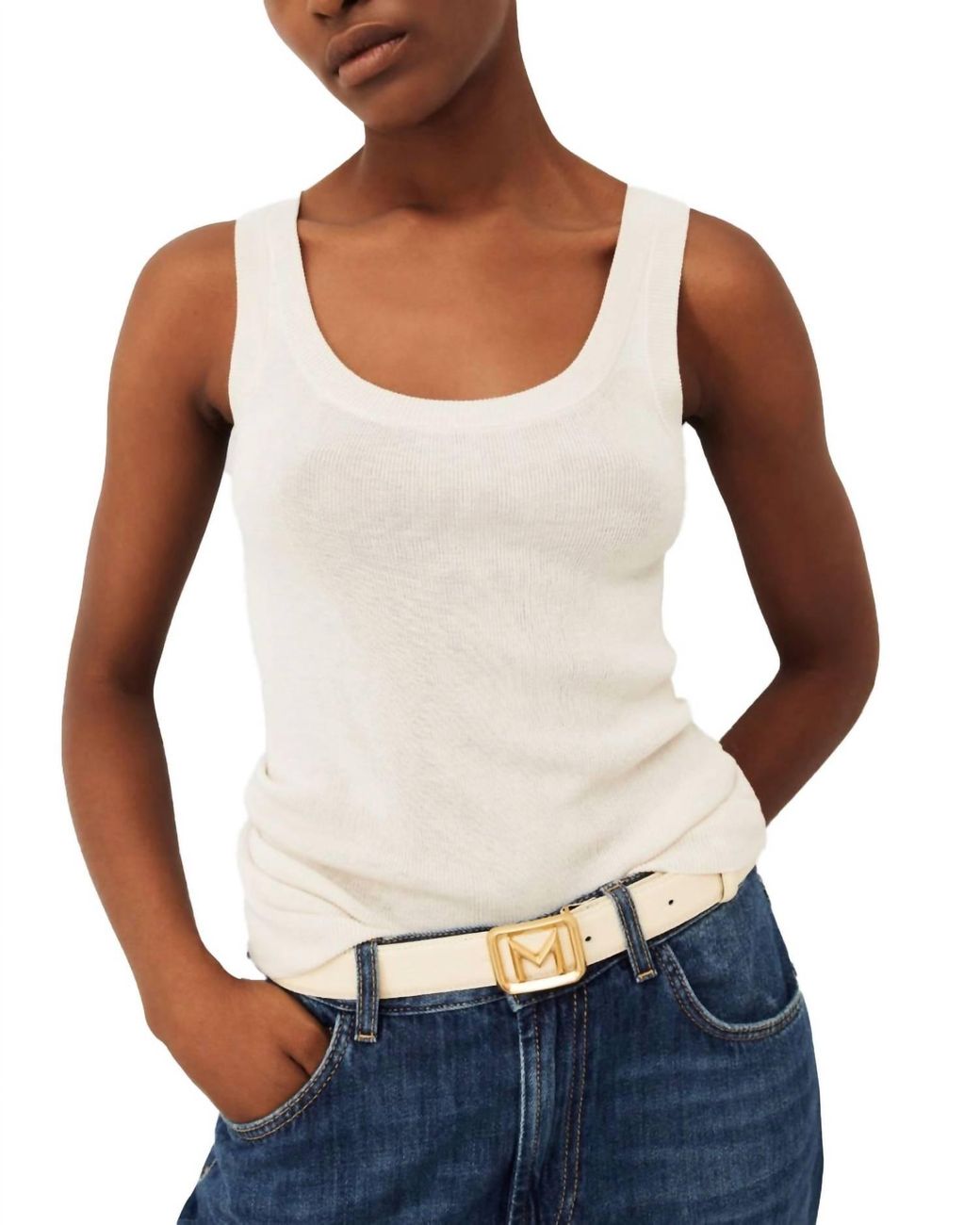 White Crochet Tank