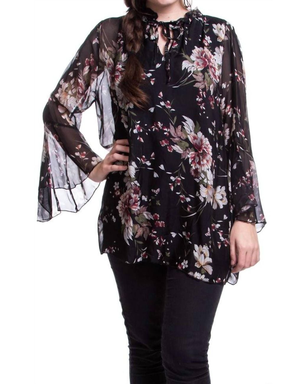 Gigi Moda Black Bailey Silk Blouse