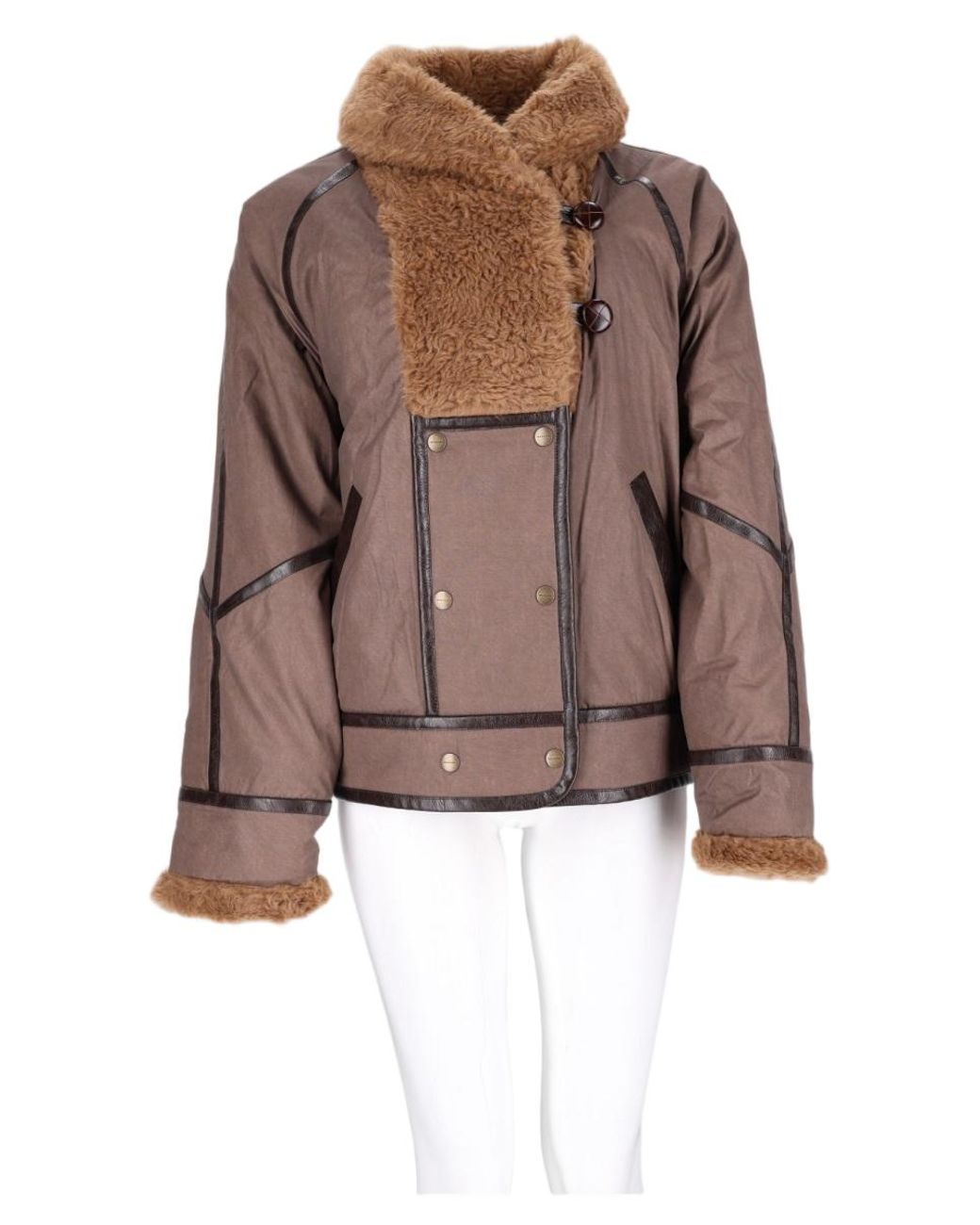 Isabel Marant Brown Boxy Shearling Casual Jacket