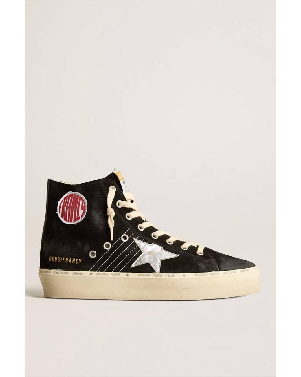 Golden Goose Deluxe Brand Black Hi Francy Suede Sneakers