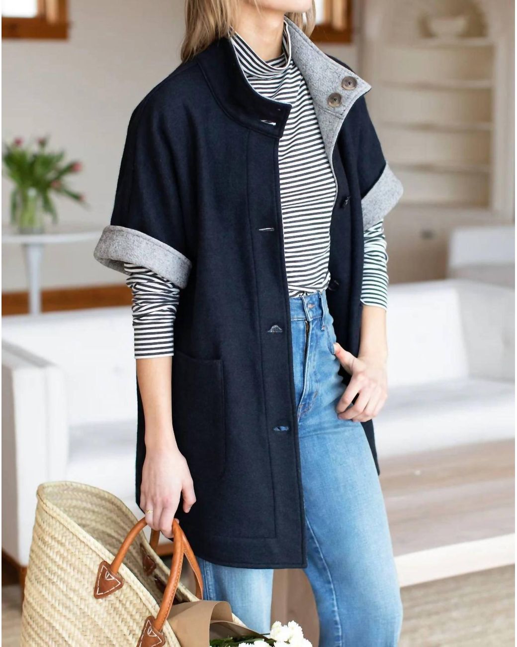 Navy top topper jacket