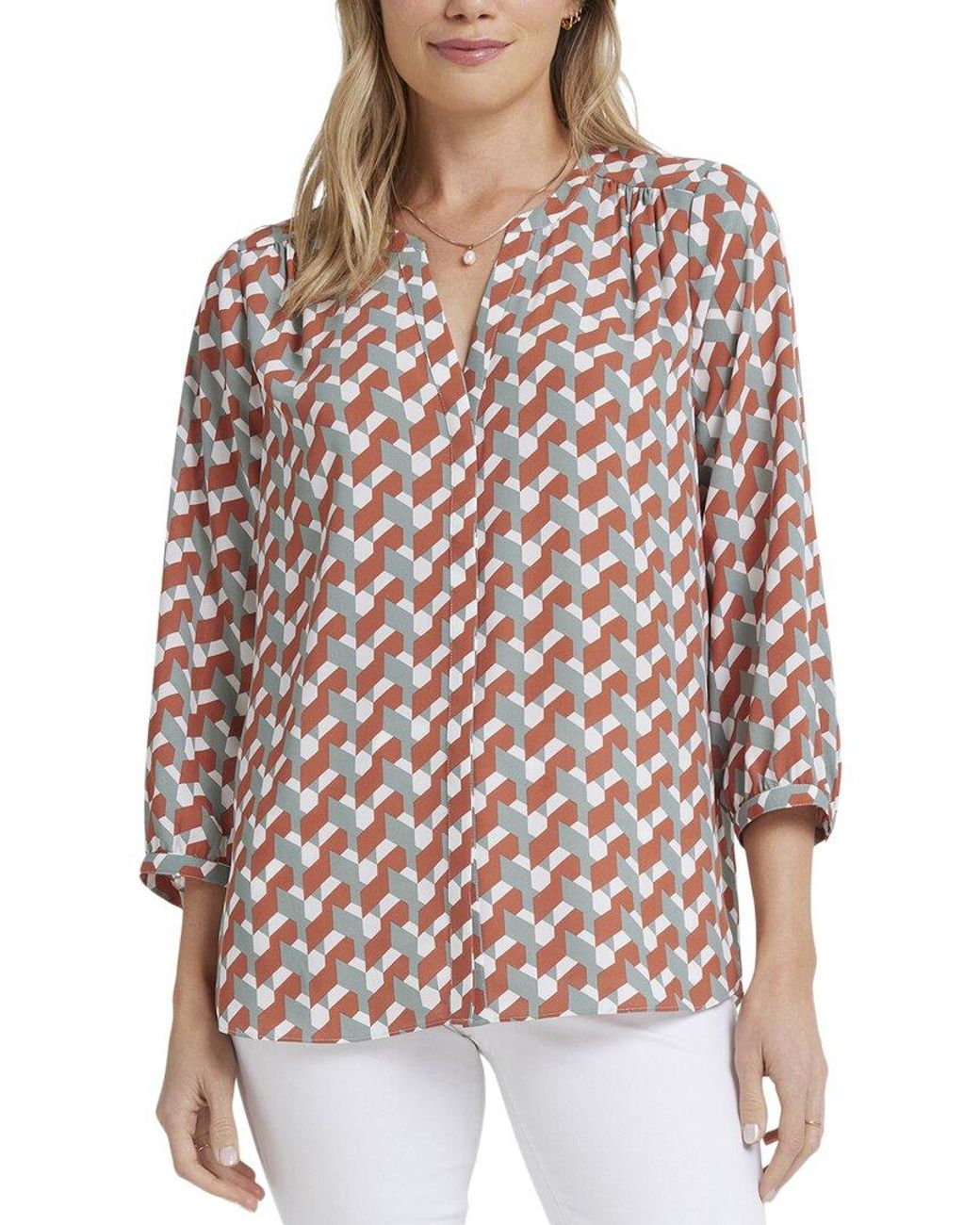 NYDJ Multicolor Pintuck Blouse