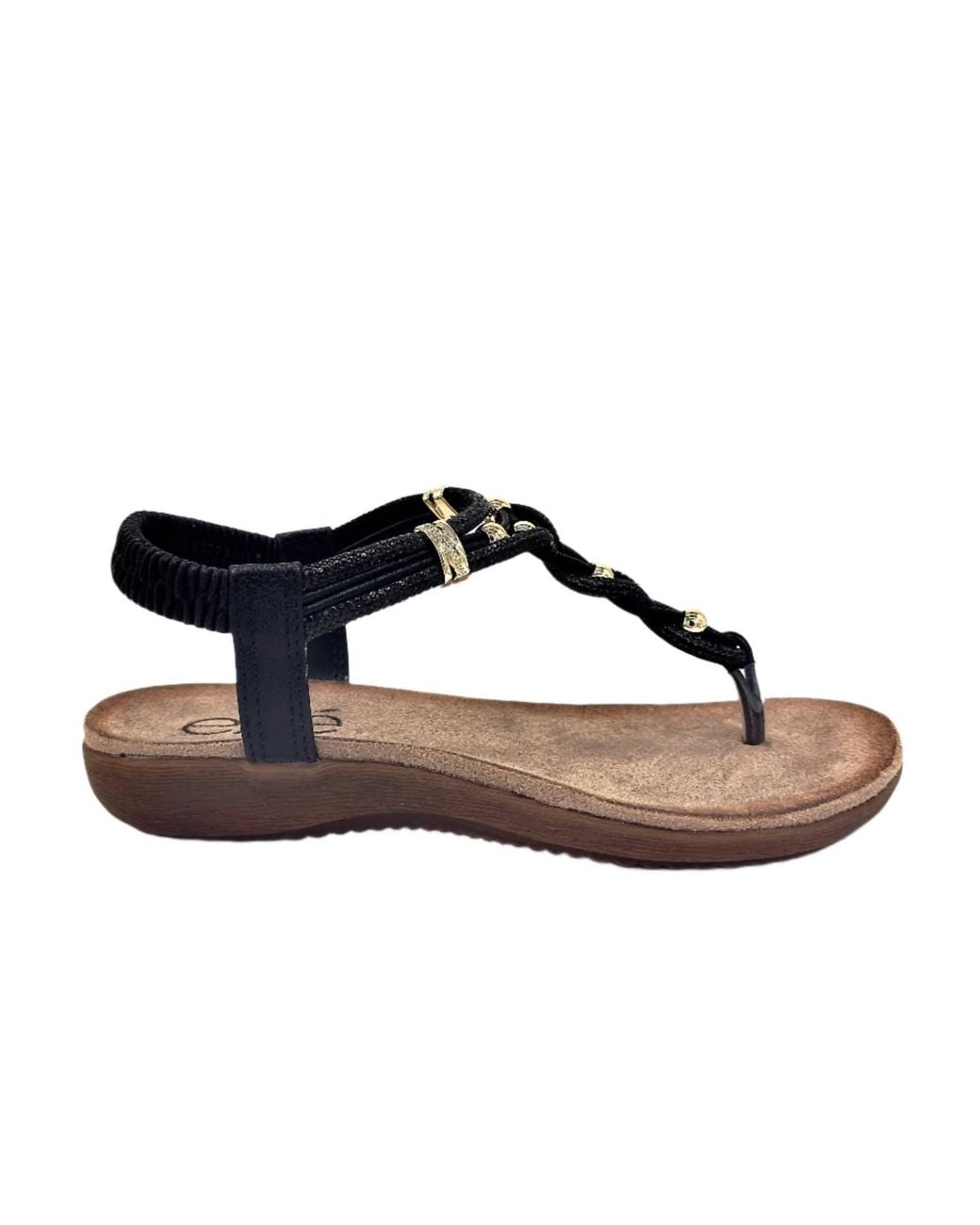 Exe' Brown 009 Flat Wedge Sandal