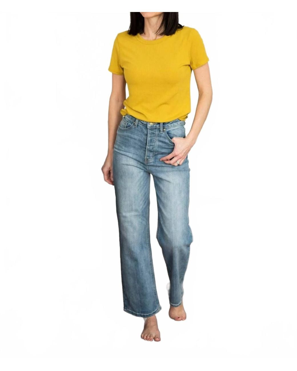 Wishlist Blue Eisley Ribbed Top