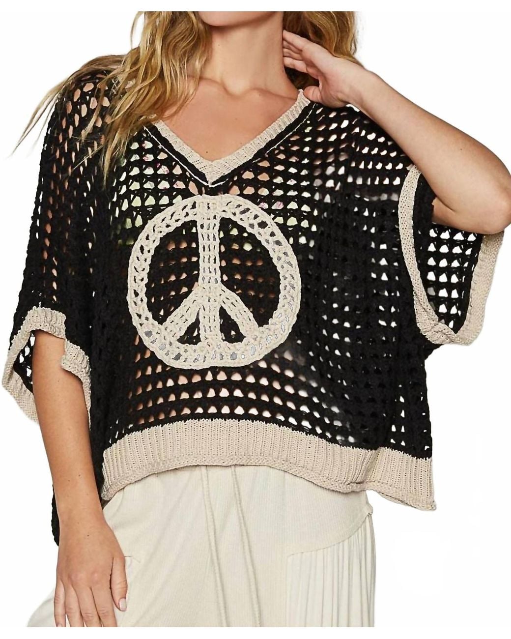 Pol Black Peace Sweater