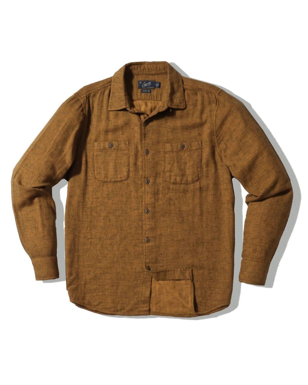 Grayers Brown Houndstooth Double Cloth Workshirt for men