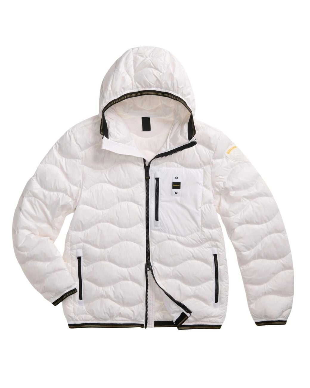 Blauer Gray Wave Quilted Hooded Polyamide Down Jacket for men