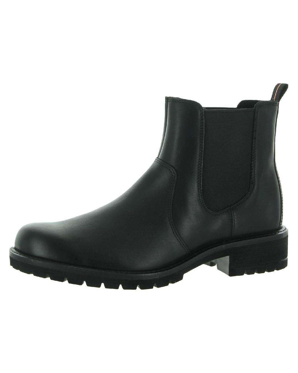 Ecco Elaina Leather Booties Chelsea Boots in Black | Lyst