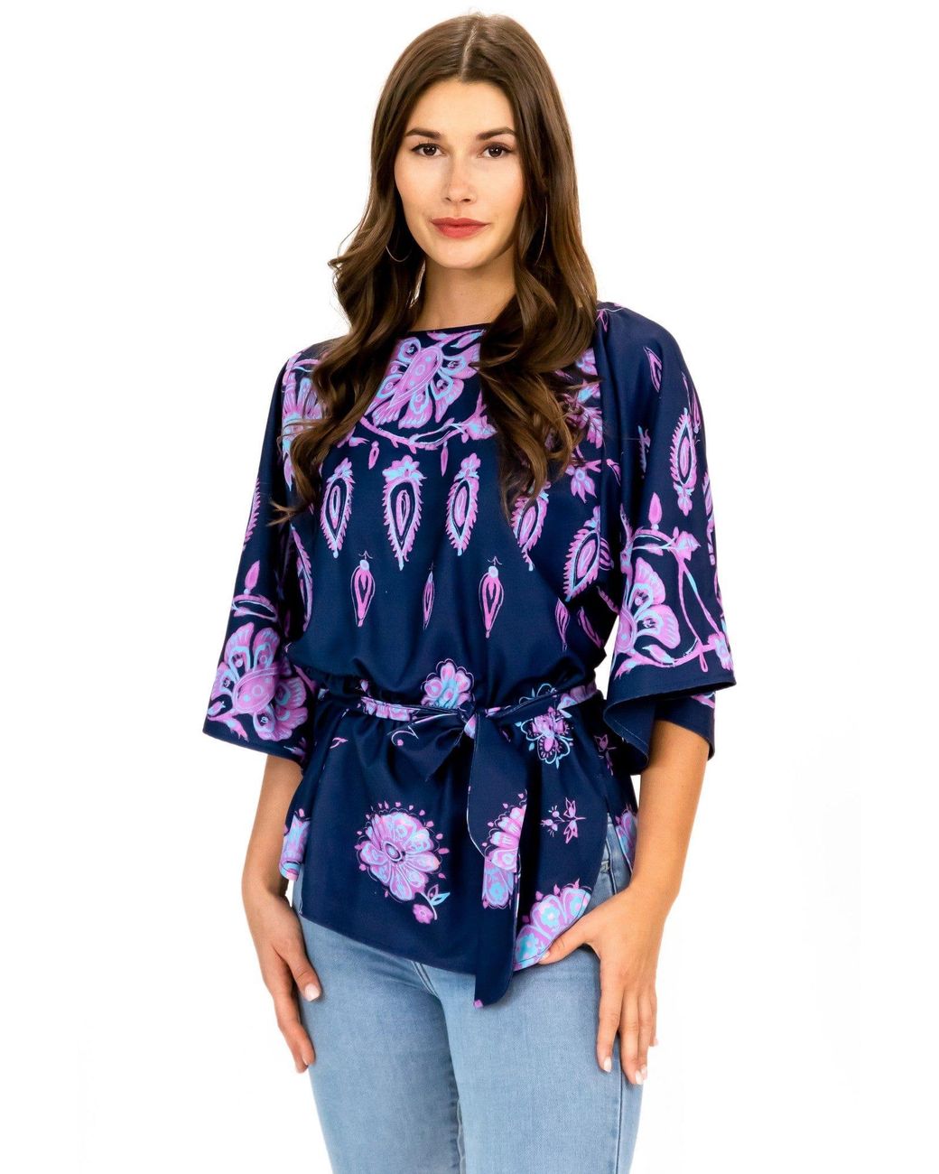Eva Franco Blue Sivan Top