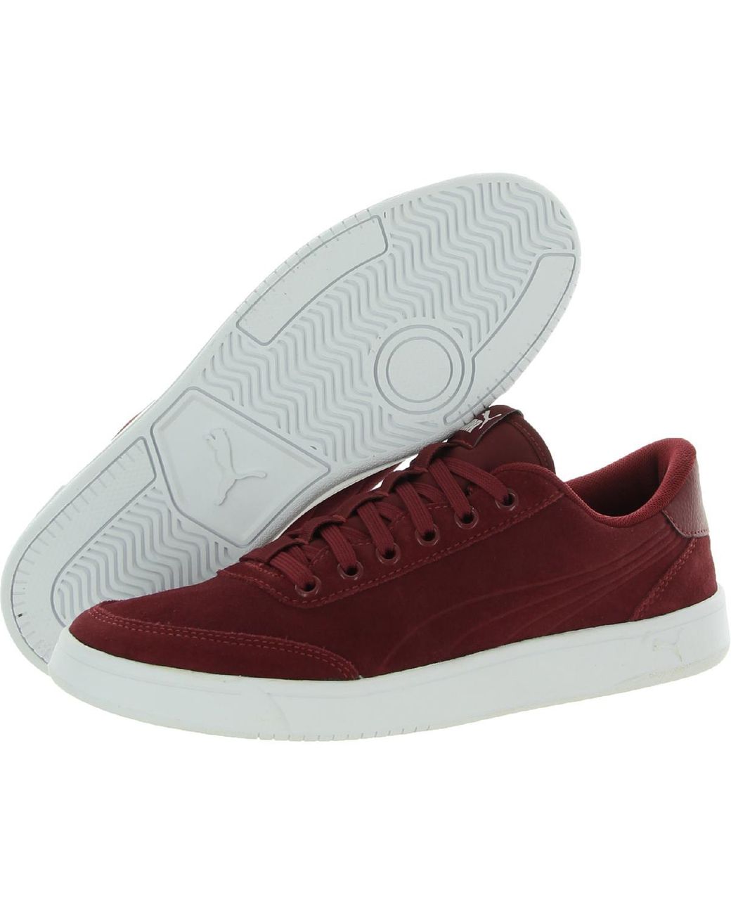 PUMA Court Breaker Sd Suede Lifestyle Athletic And Training Shoes in Red  for Men | Lyst