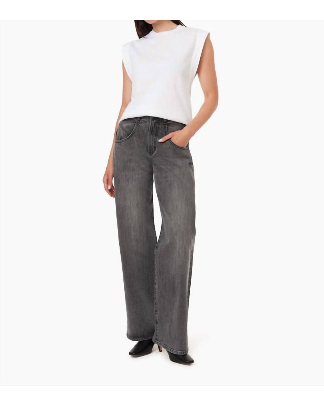 Rabitual Habitual Blaine High Rise Straight Jean in Gray | Lyst