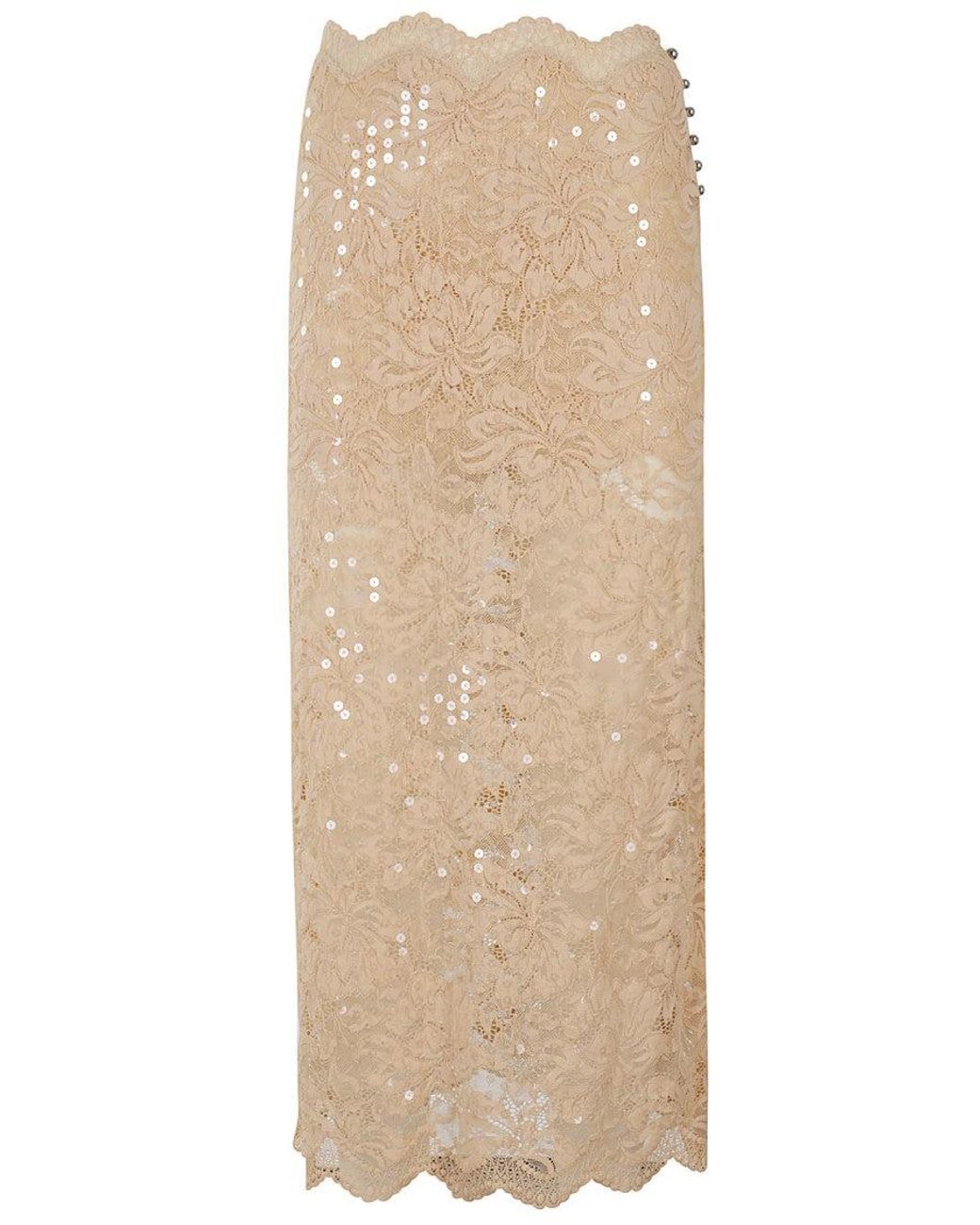 スカート Rabanne Fitted Raffia Lace Skirt Rabanne Fitted Raffia Lace Skirt in Natural | Lyst