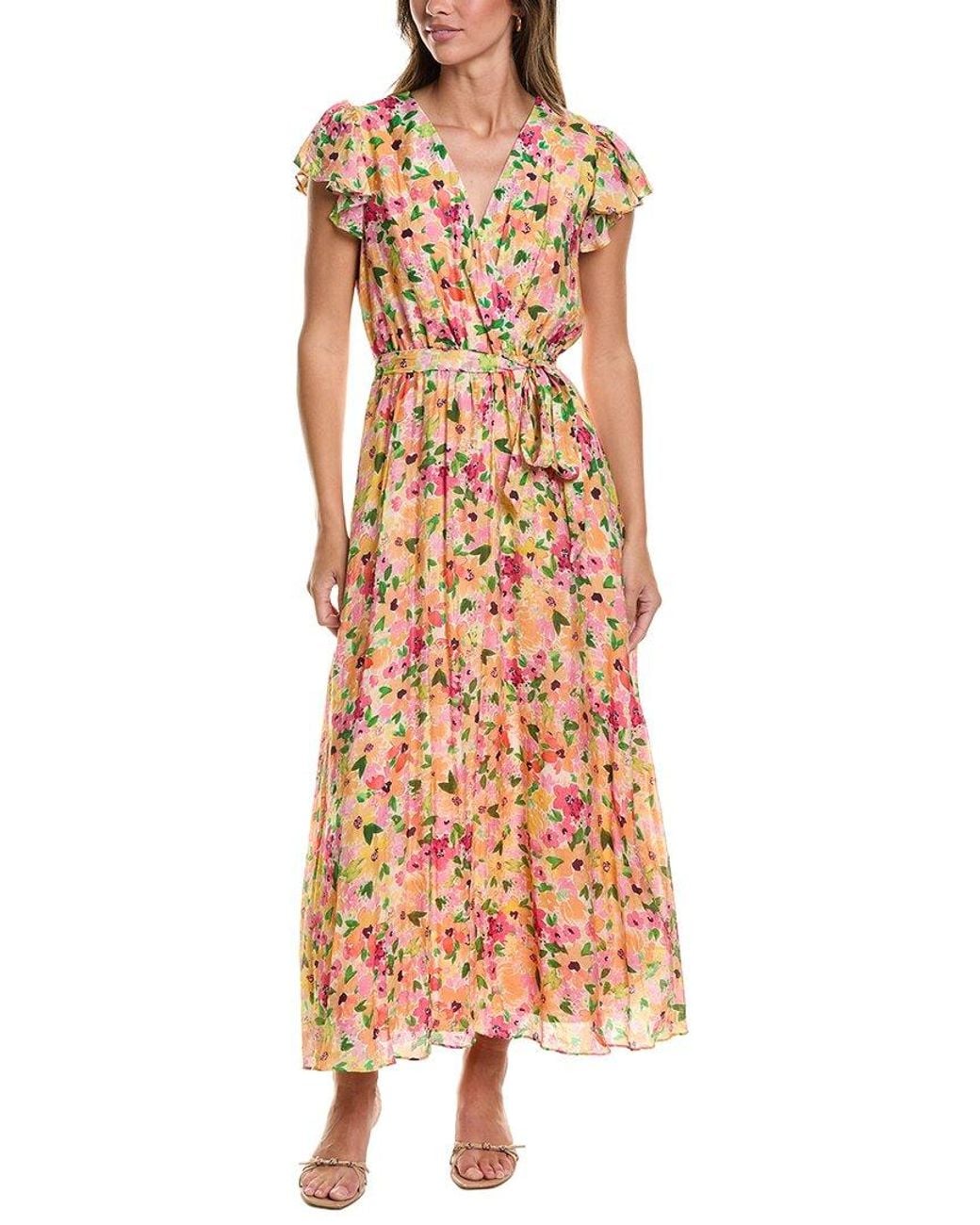 Cece Red Wrap Front Maxi Dress