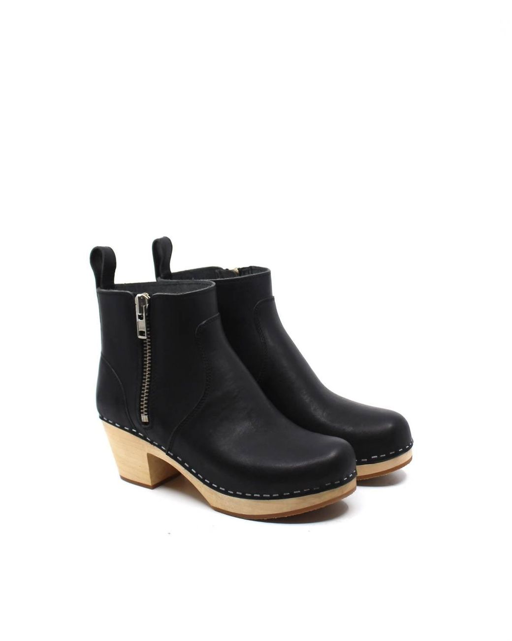 Swedish Hasbeens Zip It Emy Ankle High Boot in Black | Lyst