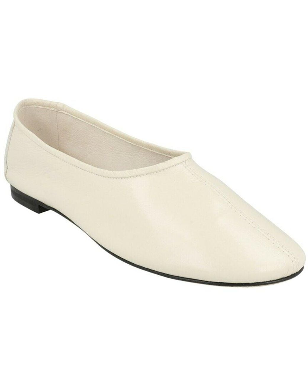 By Far White Prudence Leather Flat