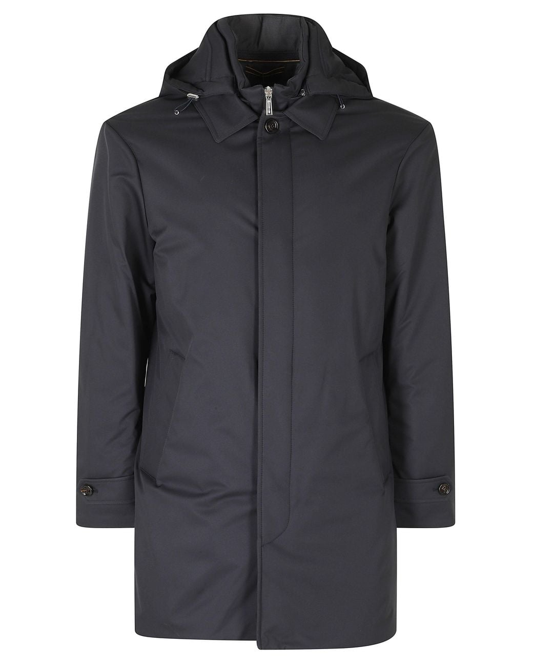 Moorer Black Dark Ralli Ads Polyester Hooded Jacket for men