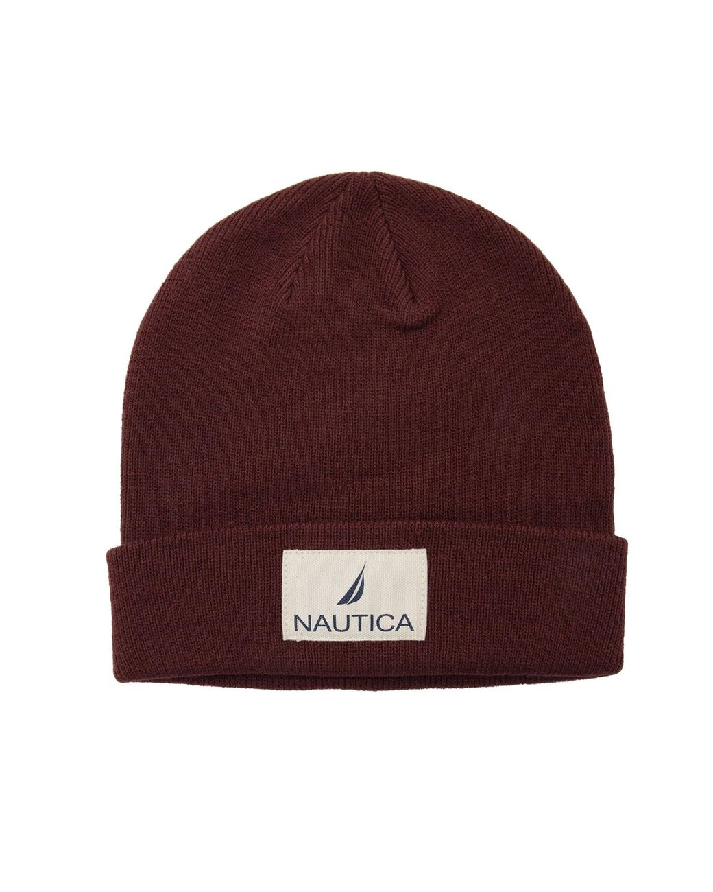 Nautica Synthetic Logo Patch Beanie in 