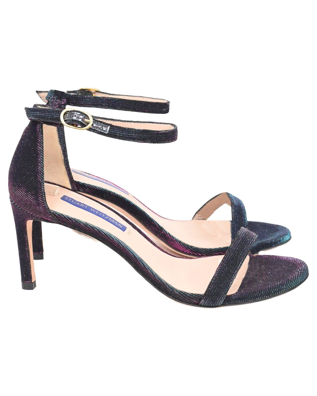 Stuart Weitzman Metallic Two-Toned Sandal Heels