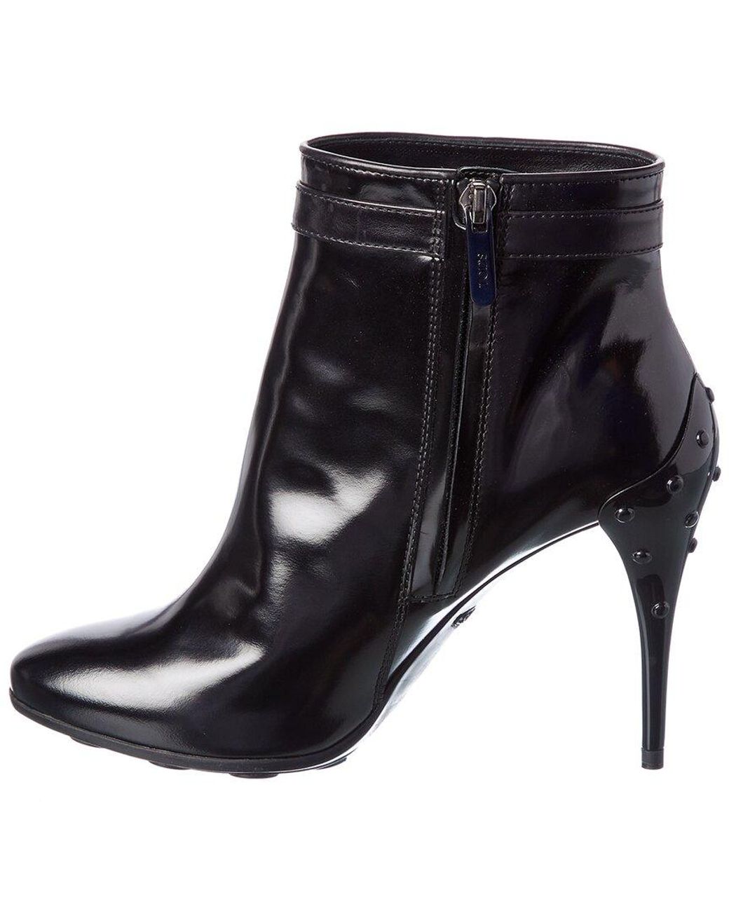 Tod's Leather Bootie in Black | Lyst