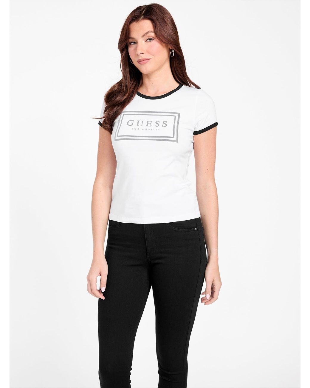 Guess White Beau Ringer Tee