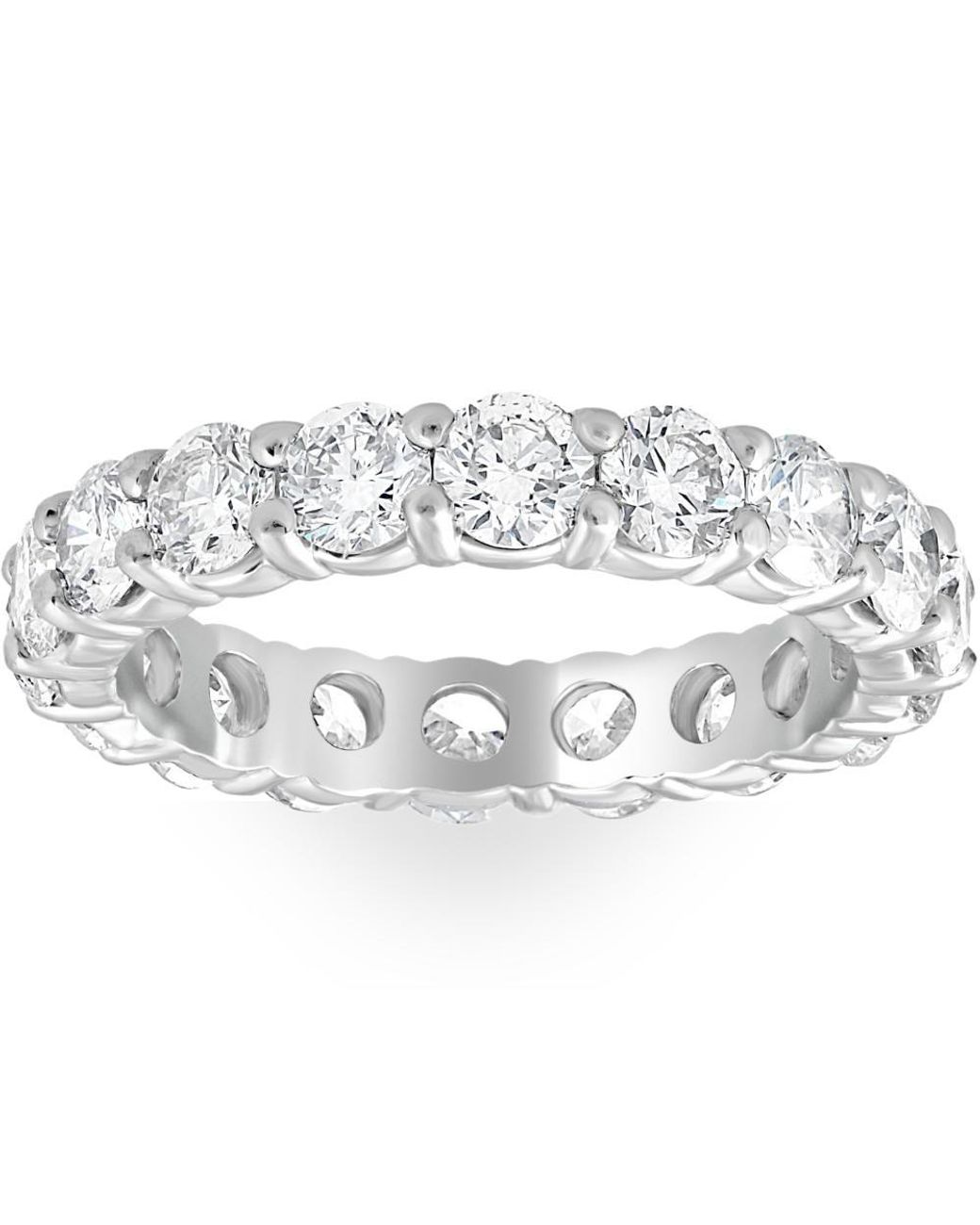 Pompeii3 3Ct Real Diamond Eternity Anniversary Wedding Ring in Metallic ...