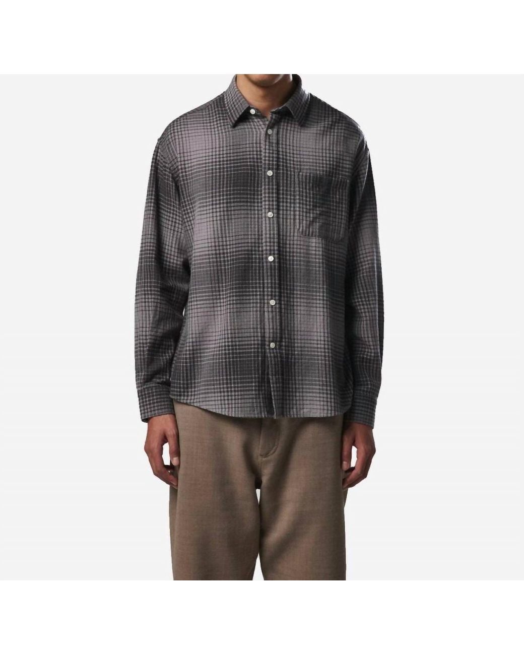 NN07 Gray Deon Button Down Shirt for men