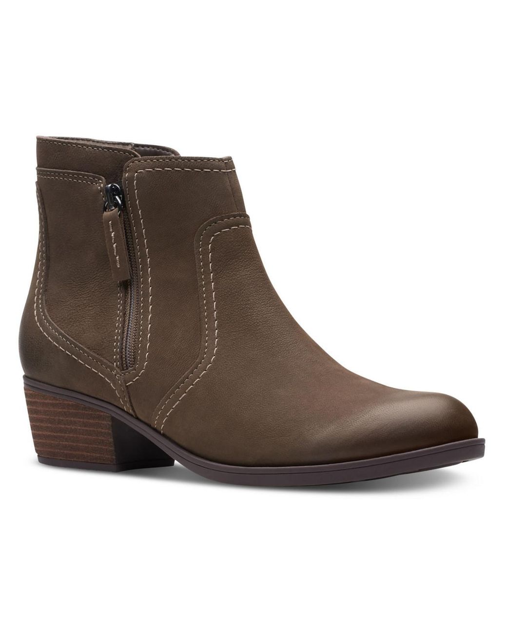 clarks low heel ankle boots