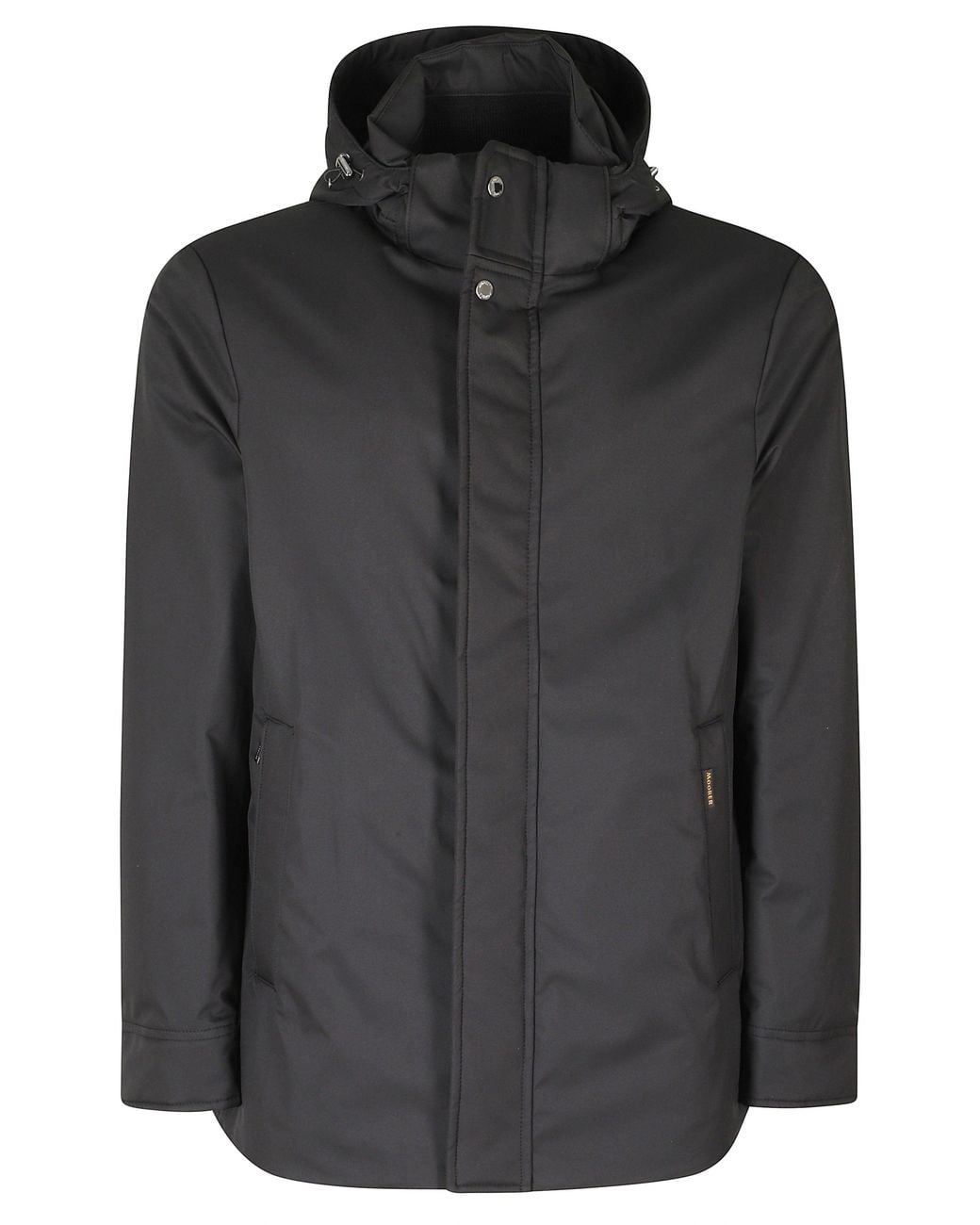 Moorer Black Petrini Technical Memory Fabric Hooded Jacket for men