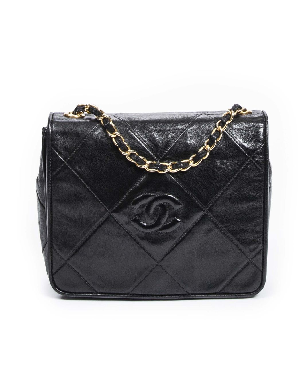 Chanel Vintage Cc Square Full Flap in Black