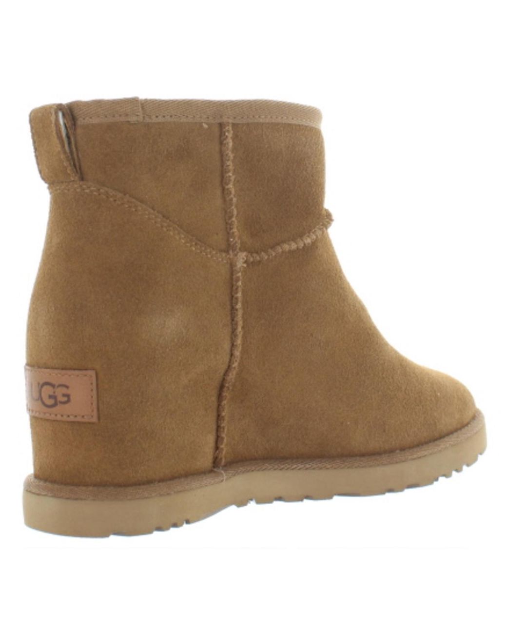 UGG Classic Femme Mini Suede Ankle Wedge Boots in Brown | Lyst