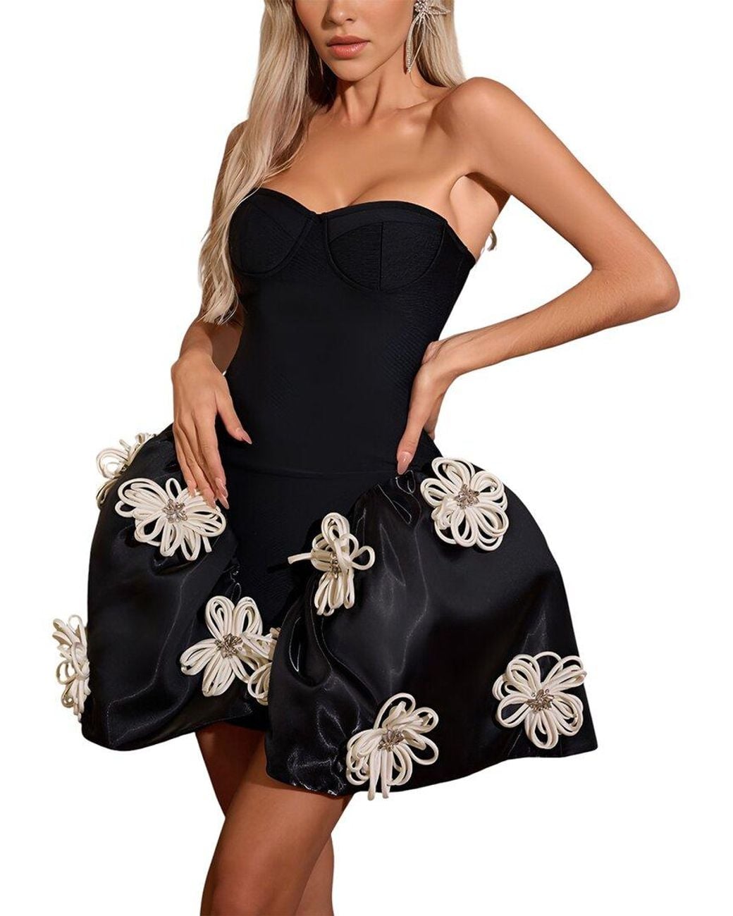 CAMILA BLANCO Mini Dress in Black | Lyst