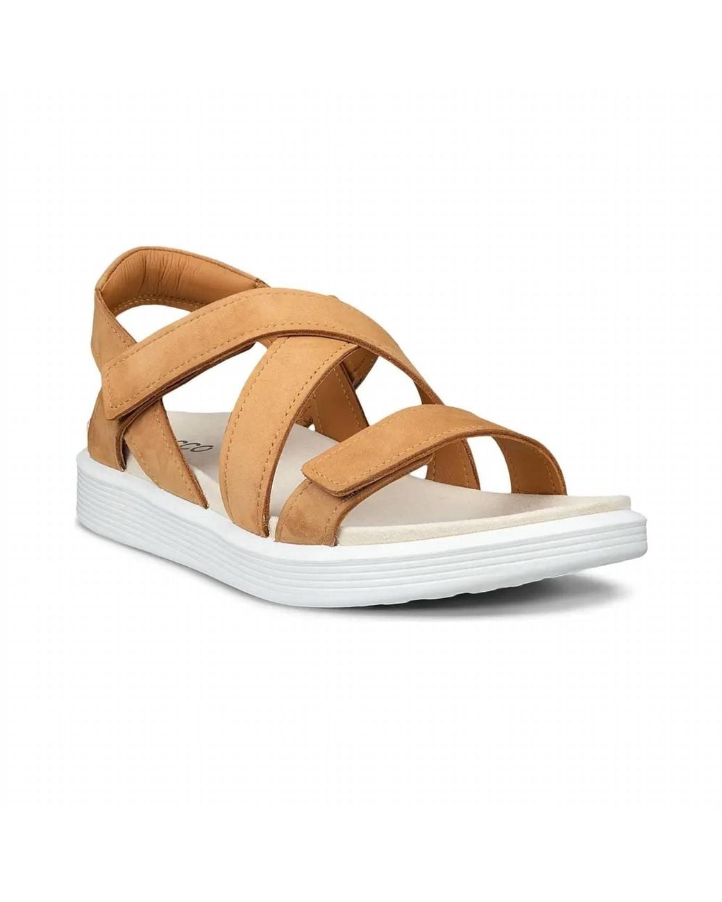 Ecco Brown Soft Cross Strap Sandal