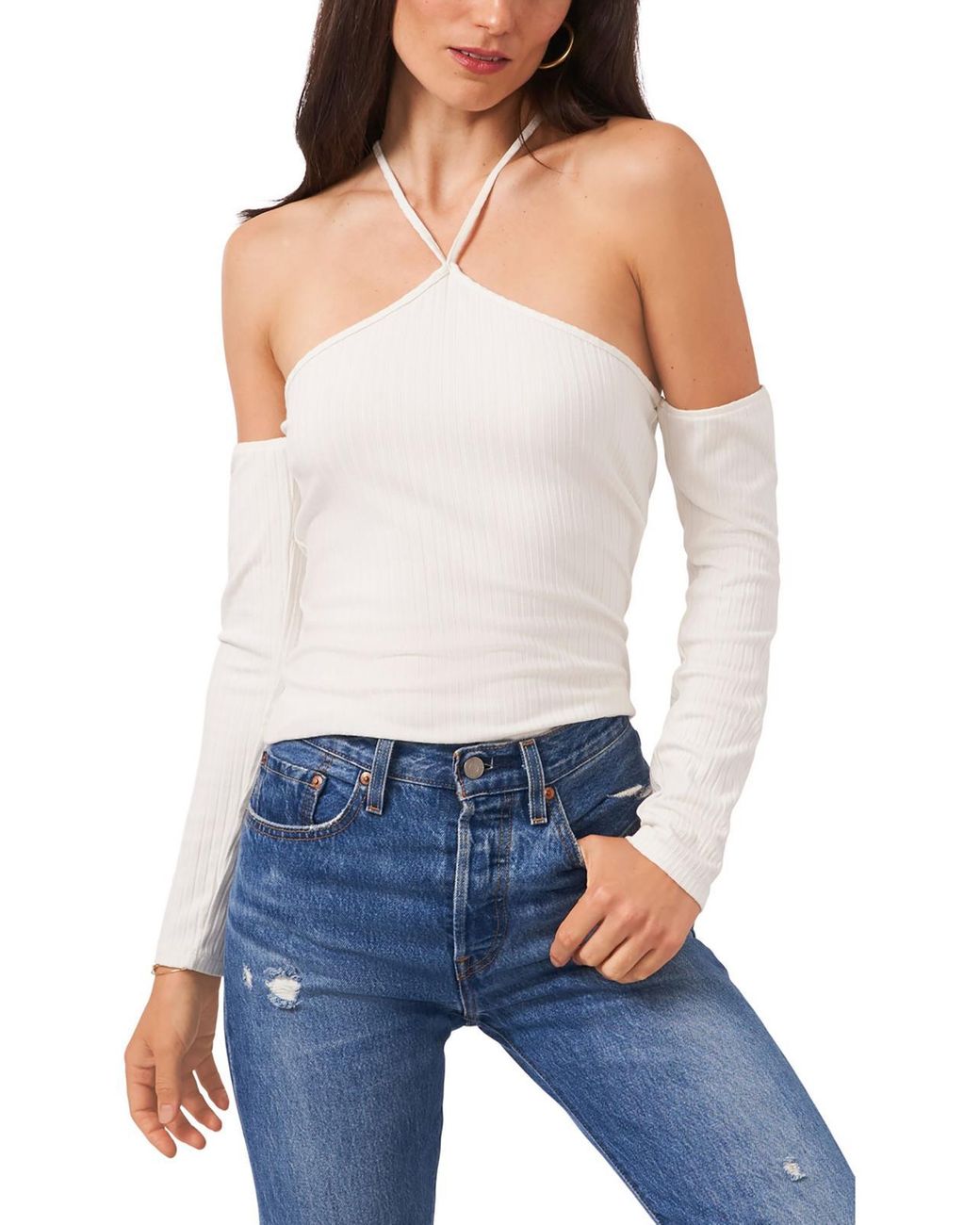 1 state cold shop shoulder top