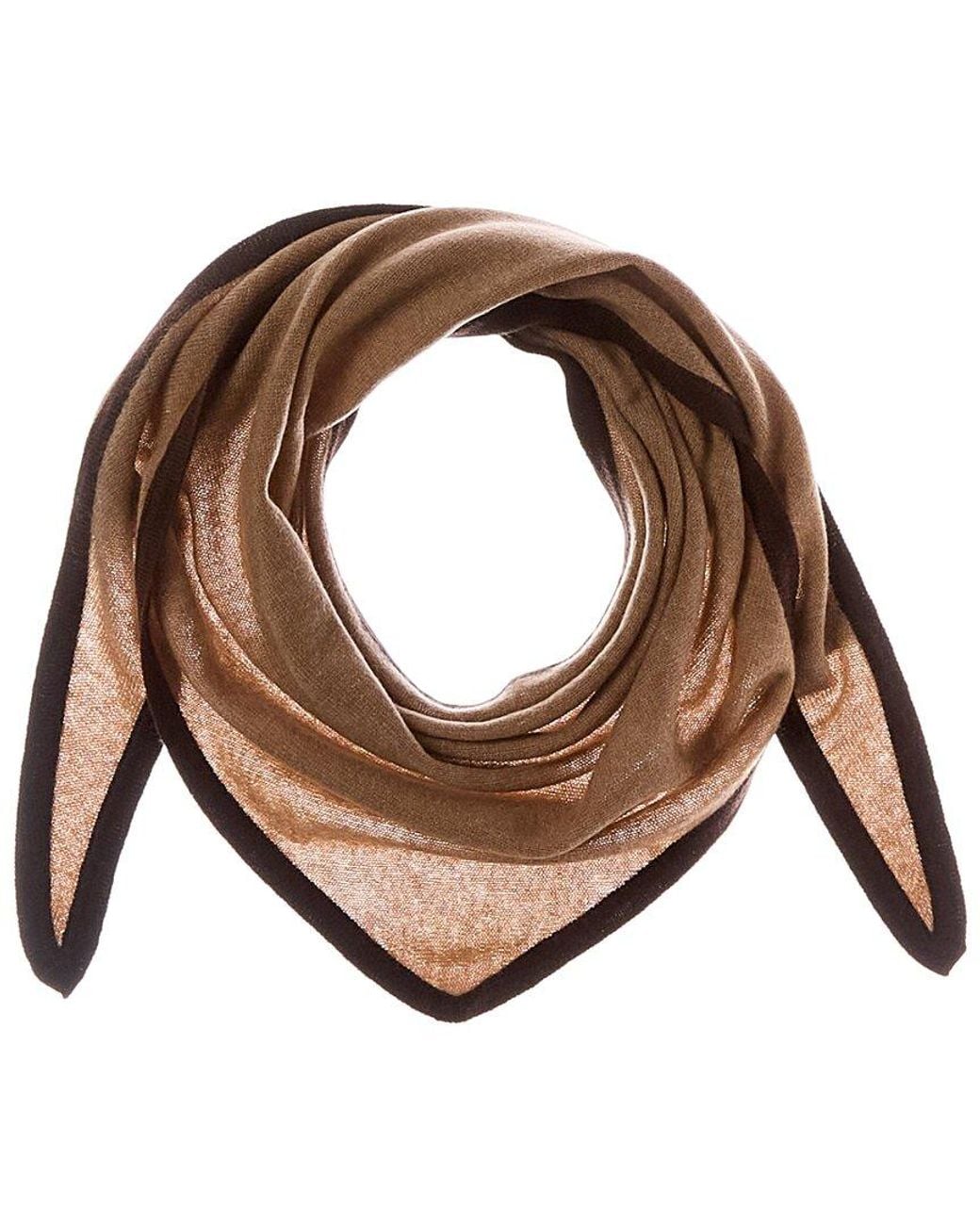 Forte Brown Cashmere Triangle Cashmere Scarf