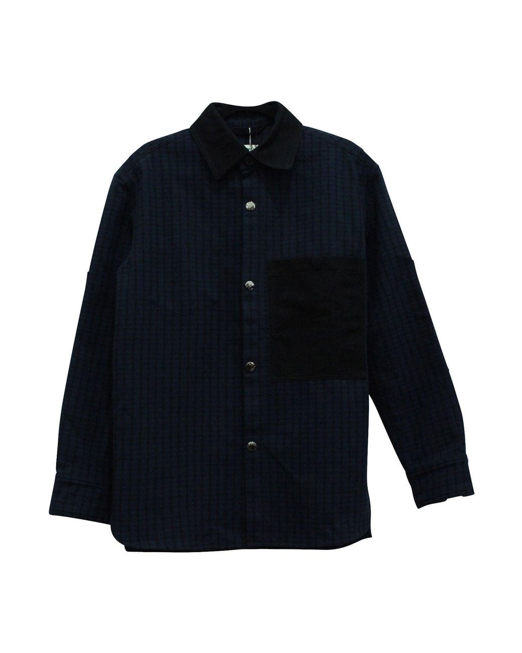 Acne Blue Checkered Print Button Down Shirt for men