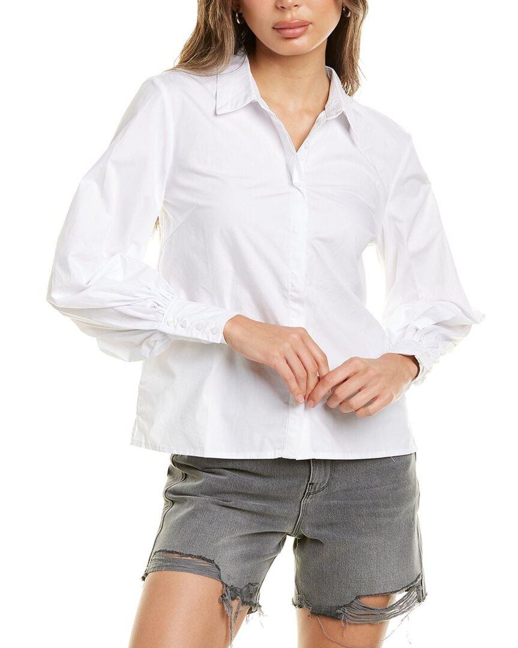 Grey Lab Open Back Shirt in White | Lyst