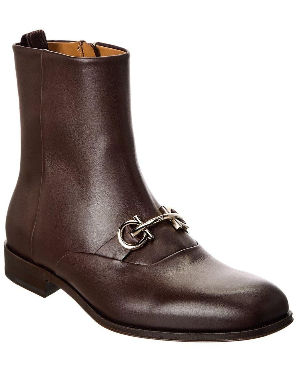 Ferragamo Brown Geremia Leather Boot for men