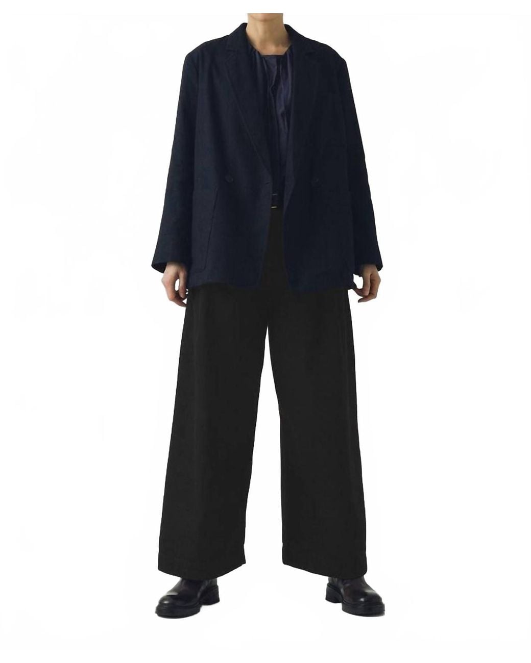Toast Blue Wool Double Breasted Jacket