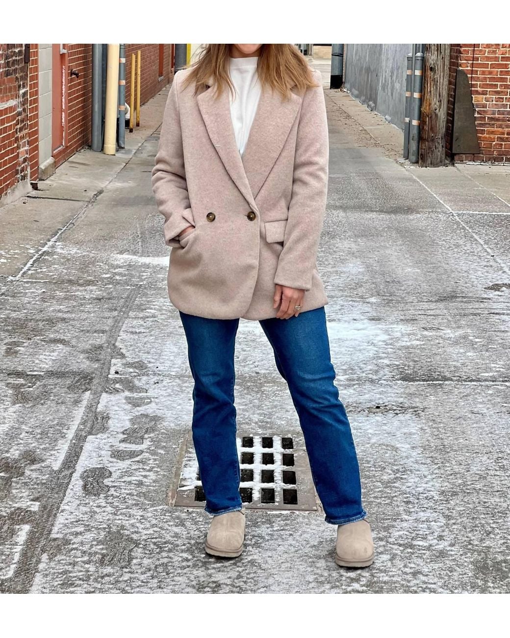 Free People Blue Solid Blazer