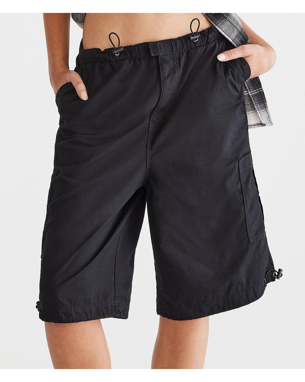 Aéropostale Parachute Bermuda Shorts in Black | Lyst