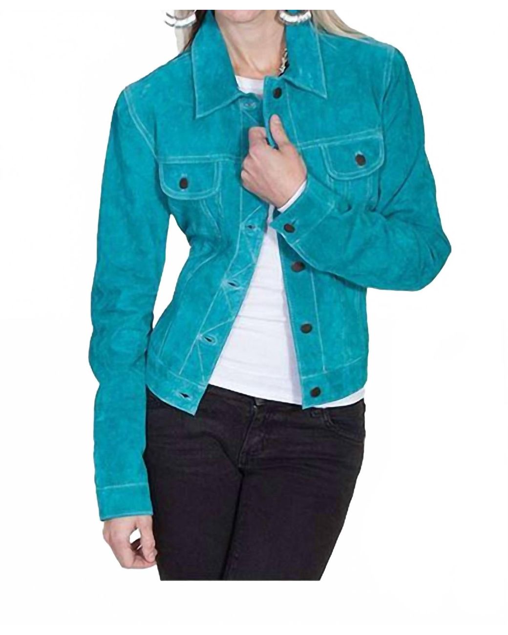 Scully Blue Suede Jean Jacket