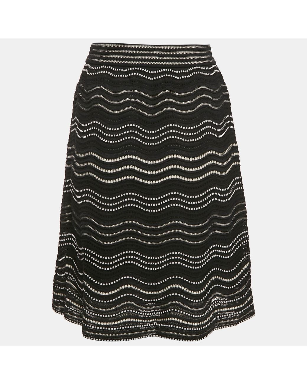 Missoni Black Patterned Flared Short Skirt