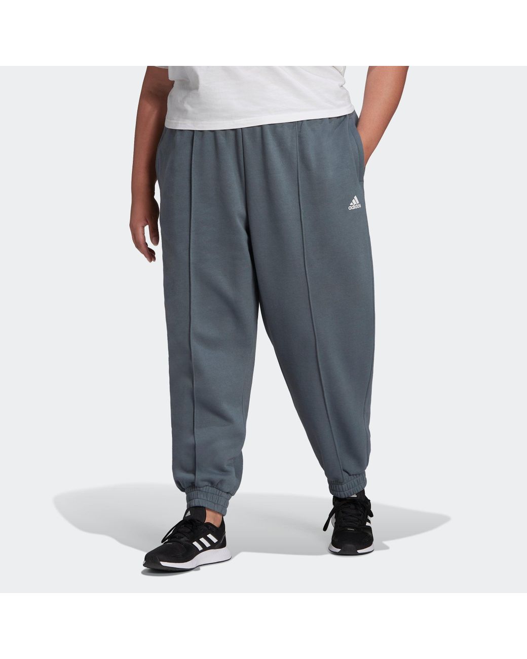 adidas Essentials Studio Fleece Pants (plus Size) in Gray | Lyst