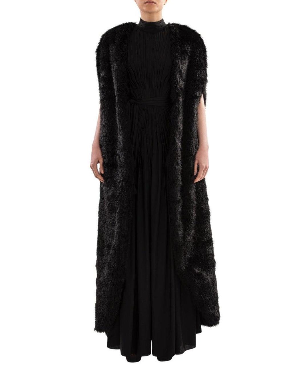 ダウンジャケット・コート Saiid Kobeisy Jet Black Fur Coat Saiid Kobeisy Jet Black Fur Coat Long in Black | THE LIST