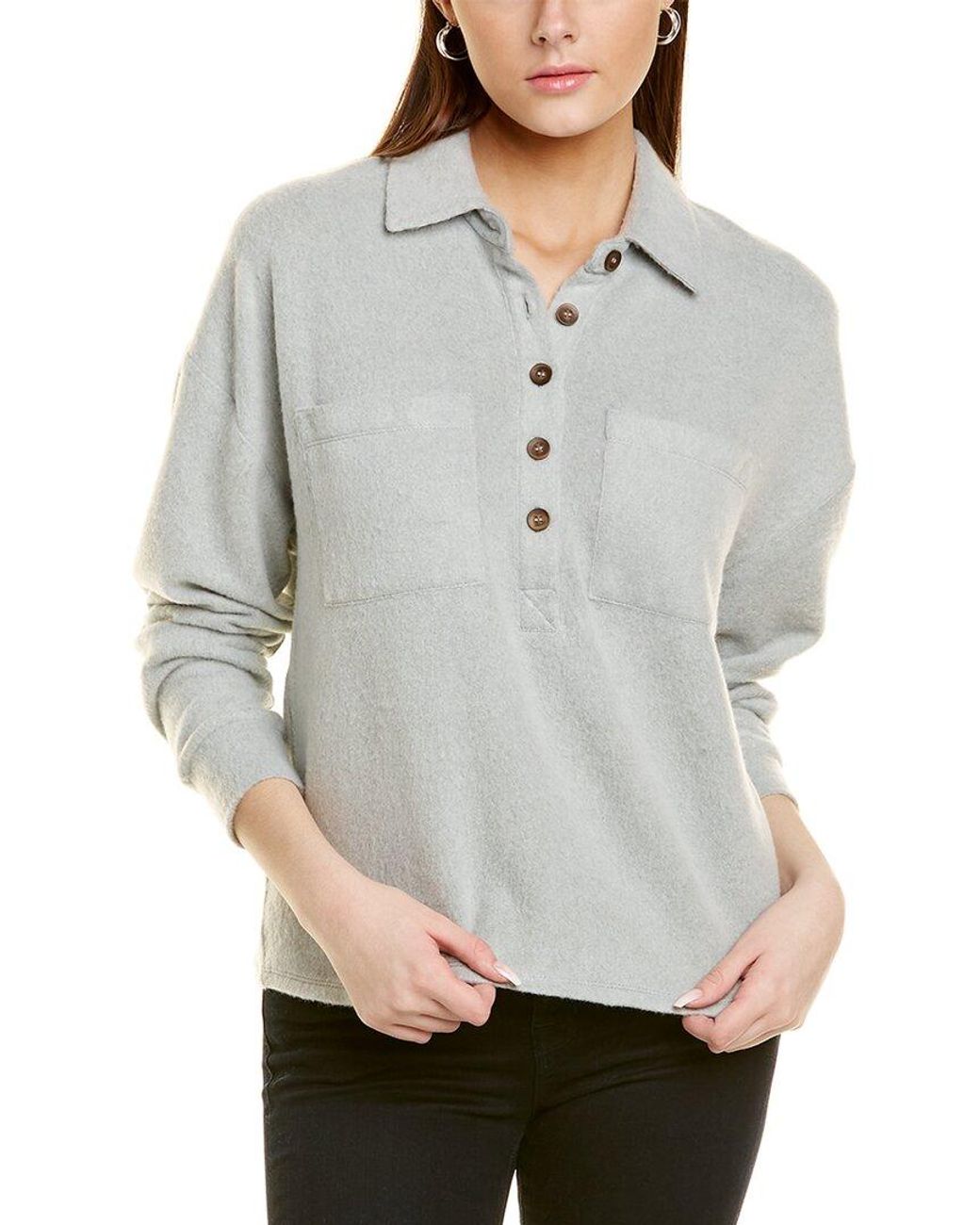 Socialite Button Down Polo Sweatshirt 