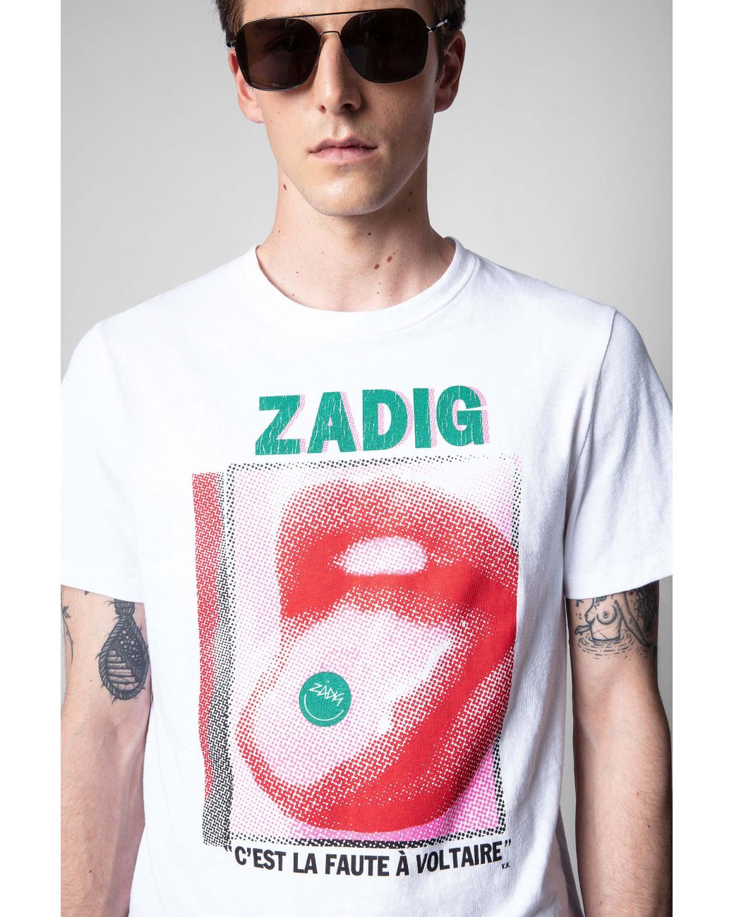 Zadig & Voltaire Ted Voltaire T-shirt in White for Men | Lyst