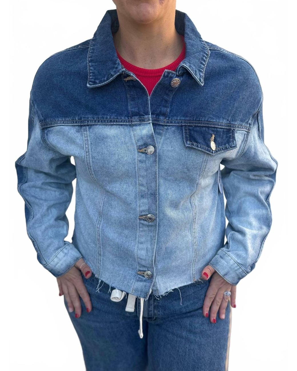 la society Blue Gradient Denim Jacket