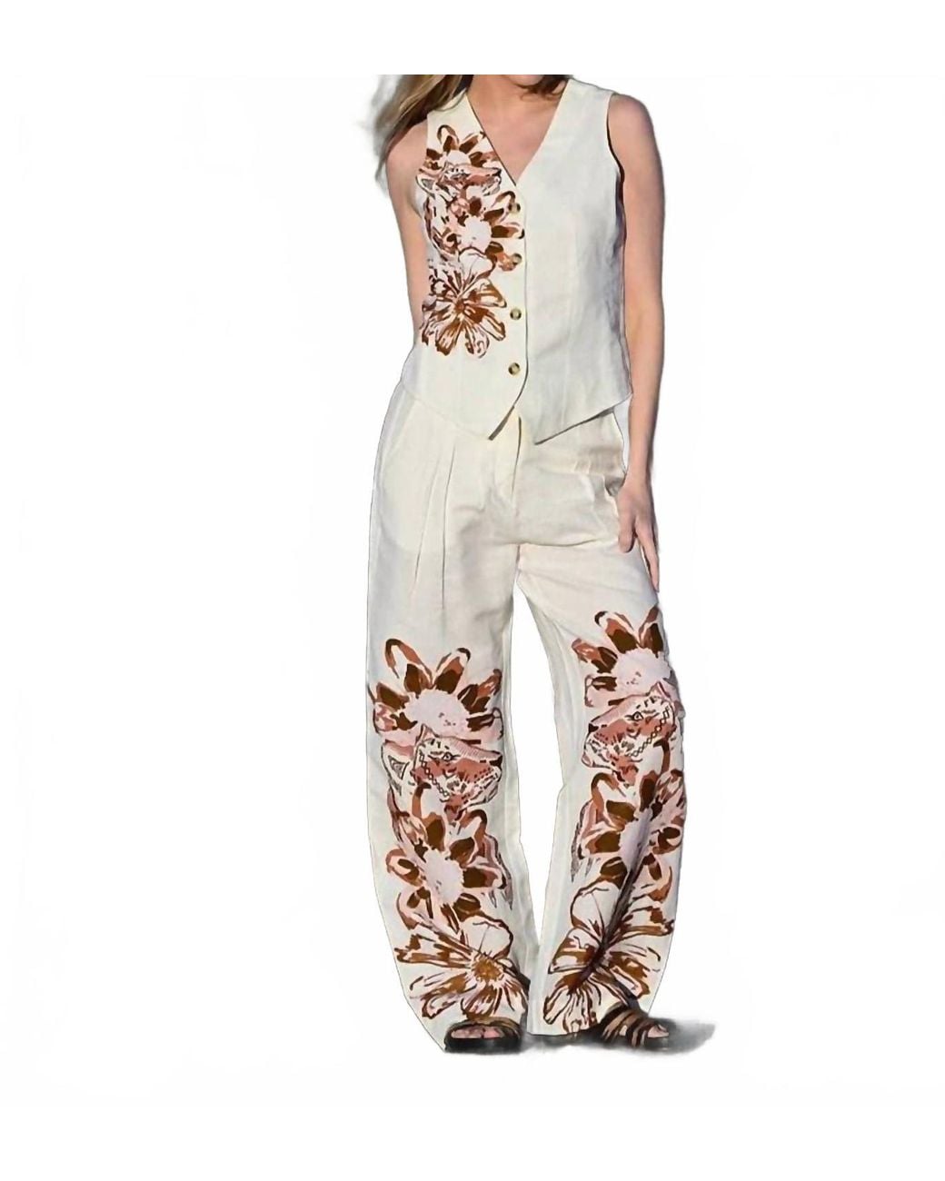 Tiger Blend In Las Sureñas Flower Tiger Pants in White | Lyst