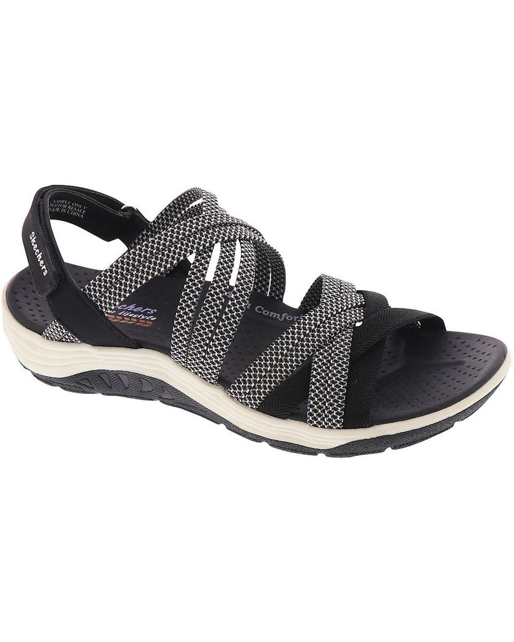 Skechers flat sandals best sale